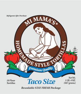 Mi Mamas Flour Taco Size Tortilla